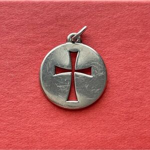 Retired James Avery Large Crosslet Disc Cross Charm/Pendant